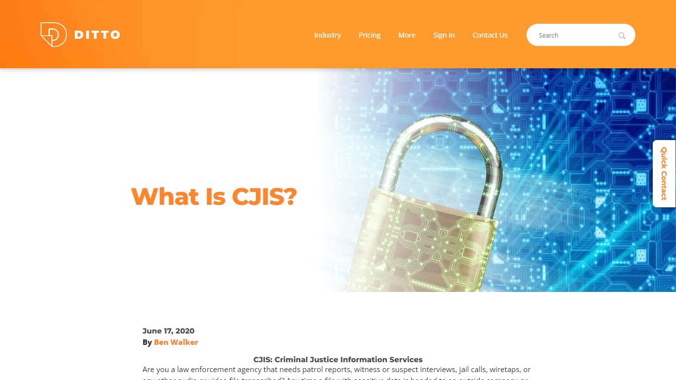 What Is CJIS? - Ditto
